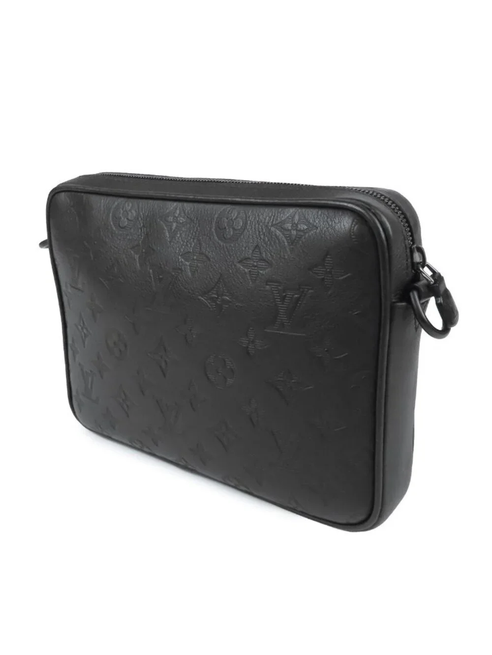 Louis Vuitton Trio Messenger Noir Black Monogram Shadow Shoulder Bag
